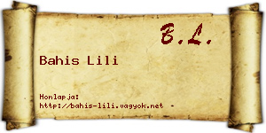 Bahis Lili névjegykártya